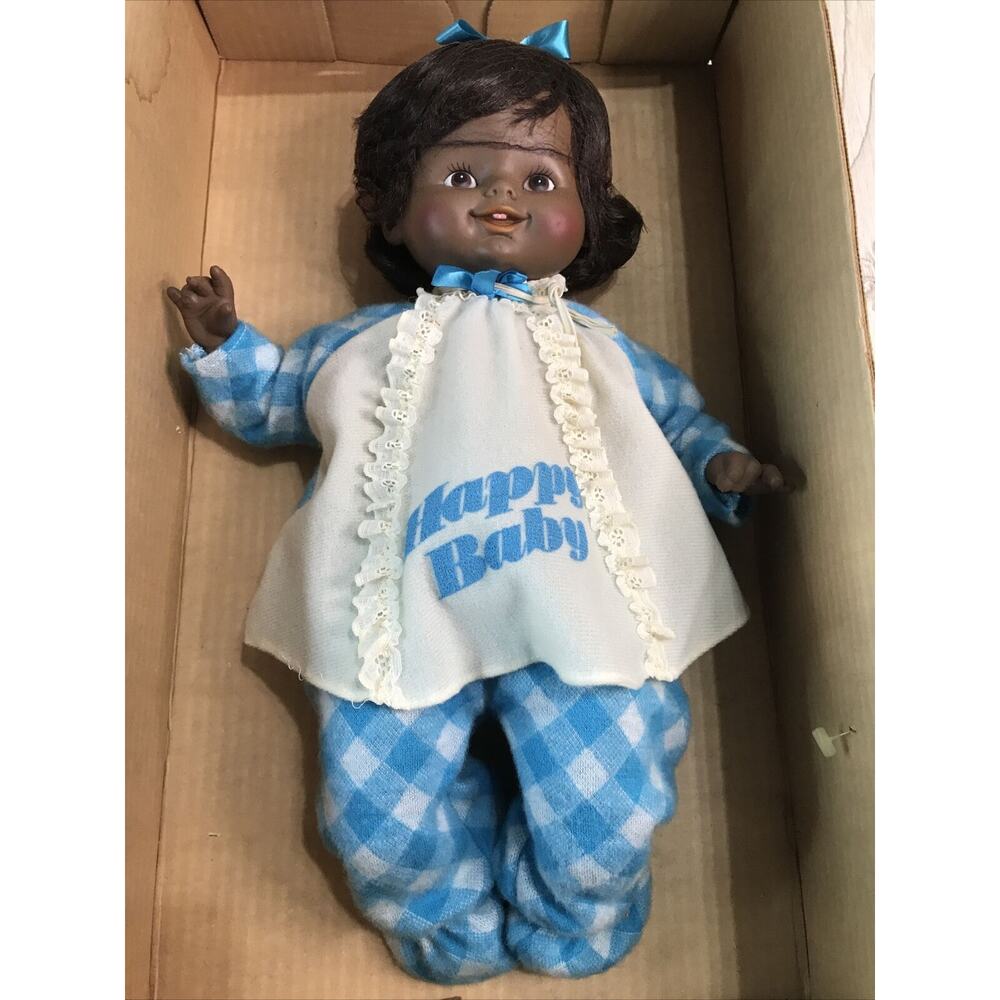 Horsman Happy Baby African American Doll In Original Box Laughing #4449 VTG RARE